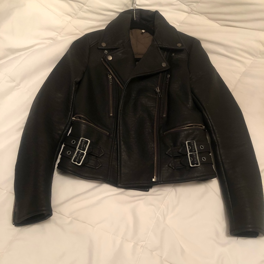 Free People Black Leather Jacket